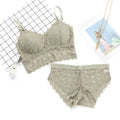 Women's Bra Set Sexy Beauty Back Tops Lace Push-up Bras and Panty Sets Wire Free Lingerie Solid Padded Intimates Underwear