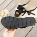 Women's Simple Style Toe-Open Sandals Breathable Skin-Friendly Comfortable Flat Bottom Slip-On Shoes Mesh Material
