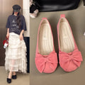 Women Ballet Flats Big Bow Round Toe Casual Shoes Soft Comfortable Ladies Loafers All‑season Slip on Footwear Women’s Shoes