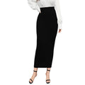 Solid Color Women's Regular Fit Midi Skirt 2025 Elastic Waist Casual Office Slimming Elegant Skirt
