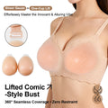 Women's Silicone Breast Pad ONEFEN Silicone Thicken Breast Pad Form With Bra Women's Fake Boob Enhancement Magnify Underwear 2-in-1 Small Chest Becomes Big