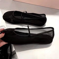 2025 summer lace mesh flats women round toe elastic band mary janes shoes breathable moccasins women transparent soft loafers