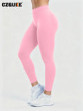 CZGUKE Women High Waist Yoga Leggings Butt Lift Tummy Control Feeling Sports Pants Stretch Fitness Gym Workout Running Leggings
