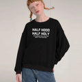 Ladies Hoodie Fashion O-neck Black Long Sleeve Pullover Girl Girl Student Sports Pullover Simple English Print Hoodie Tops