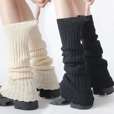 2025 Spring Lolita Leg Warmers Socks Female Knitted Warm Foot Cover Women Warmer Lady Autumn Crochet Heel Socks Boot Cuffs