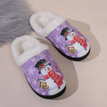 Women Slippers Women Men Christmas Winter Slippers Snowman Snowflake Pattern Warm Anti Slip Thick Soft Sole Indoor Footwear Comfort House Shoes