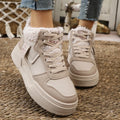 2025 Women Chunky Sneakers Autumn Winter Warm Cotton Shoes Thick Plush Warm Wear-resistant Shoes Woman Fashion Platform Shoes