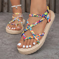 Designer Women Flat Sandals Fashionable Lightweight Sandals Beach Shoes for Women Summer New Round Head Comfortable Shoes
