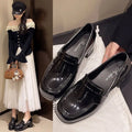 2026 New Retro Loafers, Japanese Style Square Heel High Heels, Everyday Luxury Women's Solid Color Elegant Mary Jane Shoes