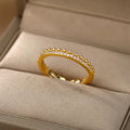 Women Stainless Steel Rings For Luxury Zircon Geometric Rings For Women Stainless Steel Gold Color Open Ring Trendy Wedding Party Aesthetic Jewerly Gift Femme
