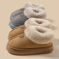 Fleece Lined Ankle-High Winter House Slippers for Men Women, Warm Lightweight Thick EVA Sole Indoor & Outdoor Shoes