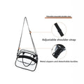 Clear Makeup Bag Transparent PVC Small Crossbody Bag Detachable Shoulder Strap Zipper Organizer for Stadium Concert Travel Women