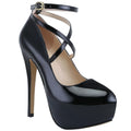 Women High Heels Stilettos Platform Women Stilettos Pumps Sexy Shallow Round Toe Slingback Super Platform Ankle Strap High Heels Elegant Banquet Party Wedding Shoes
