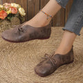 2026 All-Season New Women's Vintage Flat Sole Mom Shoes - Bow Slip-On Casual Flats, Plus Size Comfortable Commuter Shoes