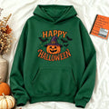 Happy Halloween Hoodie Women Witch Hat Pumpkin Graphic Sweatshirt Spooky Season Long Sleeve Casual Loose Pullover Warm Tops
