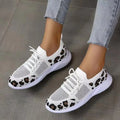 Breathable Mesh Leopard Patchwork Sneakers Women Summer 2026 Soft Sole Non Slip Sports Shoes Lightweight Casual Shoes for Women