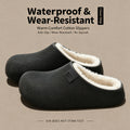 Winter Warm Fleece Slippers for Women Men Waterproof Outdoor Wear Thick Sole House Shoes Indoor Non-Slip Casual Clogs