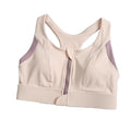 Comfortable Patchwork Front Zipper Sports Bra Slim Fit Anti-sagging Underwear for Women Shockproof Beauty Back Seamless Bra Girl
