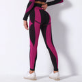 High Stretch Seamless Quick Drying Woman Yoga Pants Peach Buttocks Push Up Women Leggings Stripe Running Pants