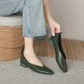 Genuine Leather Multi-color Low-heeled women's Shoes  Round Toe Flat Bottom Shallow Cut Single Shoe Casual Versatile Loafers