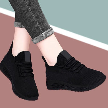 Spring/Summer Fashionable Solid Color Breathable Round Toe Sneakers Women's Casual/Comfortable Thick Sole Soft Sports Shoes
