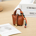 New Mini House Small Bag Leather Handheld Portable Hand Rope Bluetooth Earphone Bag Zero Wallet Multi Functional Small Bag