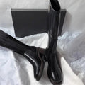 Vintage Thick Heel Women Knee High Boots Fashion Side Zippers Shoes Autumn Winter Ladies Concise Long Botas De Mujer