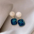 Resin Geometric Earrings Fashion Gemstone Earrings for Women Trendy Earrings Party Banquet Jewelry Wearing Accessories