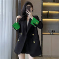Spring Autumn Woman Youthful Clothes Office Lady High Quality Outer Wears Solid Jacket Coats for Women Black Long Blazer