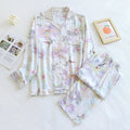 2026 Spring/Summer New Women's Pajama Set Gongsatin Cotton Women's Pajama Silk Viscose Fiber Silk Smooth High end Home 2-Piece