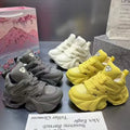 New Women Multi Color Chunky Platform Sneakers Lace Up Mesh Versatile Sporty Height Increasing Spring Autumn