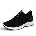 Women Knitted Mesh Lace Up Sneakers Non-slip Thick Sole Lightweight Breathable Walking Casual Sports Shoes
