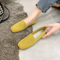 2026 Solid Color Square Toe Mesh Loafers Shallow Women Flats Shoes Soft Bottom Knit Ballet Flats Shoes Casual Slip on Boat Shoes
