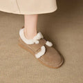 MORAZORA Size 35-43 Cow Suede Leather Women Flats Wool Warm Snow Boots Buckle Casual Winter Ankle Boots Short Flat Shoes