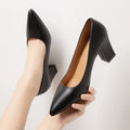 High Heels Women 2025 Summer New Pointed Shallow Mouth Work Shoes Thick Heel Fashion Versatile High Heels