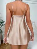 Women's Silk Loungewear Dress Women's Silk Nightdress Elegant Solid Color Sexy Camisole Dress Comfortable All-Season Loungewear