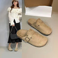 2026 Women's Retro Cork Footbed Clogs Mules Closed Toe Flat Non-slip Slip-on Shoes Comfortable Casual Outdoor Sandals