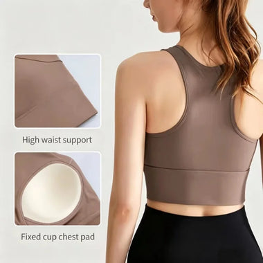 Women's Breathable Sports Bralette, Ladies Elastic Push‑Up Fitness Bra for Daily Yoga Training & Outdoor Exercise