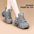 New Women Multi Color Chunky Platform Sneakers Lace Up Mesh Versatile Sporty Height Increasing Spring Autumn