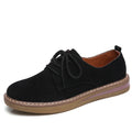 Cow Suede Leather Women Handmade Shoes Flats Oxford Ladies Sneakers Loafers Casual Shoes Moccasin Plus Size Autumn Boat Shoes