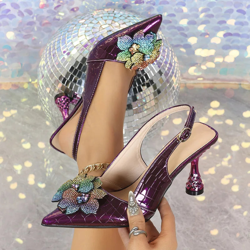 Plus Size Women's Pointed Toe Stiletto Sandals, Elegant Wedding Party Banquet High Heels, Spring Summer Autumn