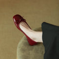 new Spring Autumn fashion Woman's Flats Patent Leather Ballet Flats Bowtie Boat Shoes Low Heels Slip on Flat Woman Black Loafers