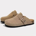 New Retro Fashion Women's Shoes Solid Color Soft Soled Slingback Shoes Round Toe Thick-Soled Suede Clogs Sandals Outdoor Beach