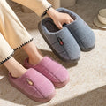 Winter Warm Slippers Women Men Grid Plush Fleece Lined House Shoes Soft Thick Platform Non-Slip Indoor Bedroom Floor Mule Sandal