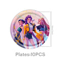 Party Disposable Set K-Pop Theme Disposable Tableware Set for Kids Birthday Baby Shower Party - Paper Plates Cups And Tablecloth with Birthday Banner