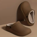 Winter Waterproof Clogs Men Women Cozy Plush Liner Soft House Slippers Thick Cushion Sole Anti Slip Indoor Outdoor Daily Shoes