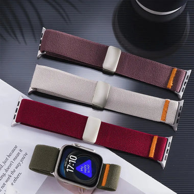 Nylon Loop Strap for Apple Watch Ultra 3-1 49mm 11 10 42mm 46mm Adjust Breathable Wristband IWatch 9 8 7 6 SE 45mm 44mm 41mm 40