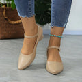 New Round Head Shallow Square Heel Shoes Women's Elegant Fashion High Heels Dress Shoes Zapatos Mujer