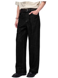 High Waist Jeans Pants Wide Leg Retro Men's High Waist Wide Leg Jeans Loose Fit Denim Pants Breathable Casual Stretchy Heavyweight Cotton Y2K Baggy Trousers