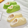 Cute Bear Waterproof Eva Winter Indoor Slippers Women 2026 New Thick Bottom Warm Plush Home Slippers Couple Comfort House Slides